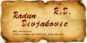 Radun Divjaković vizit kartica